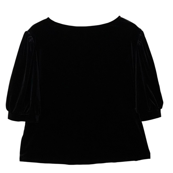 Draper James RSVP Women’s Black Velvet Top with Short Puff Sleeves Size 1X - Picture 1 of 7